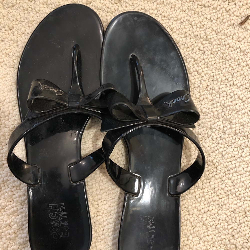 Coach jelly bow flip flop sandals
